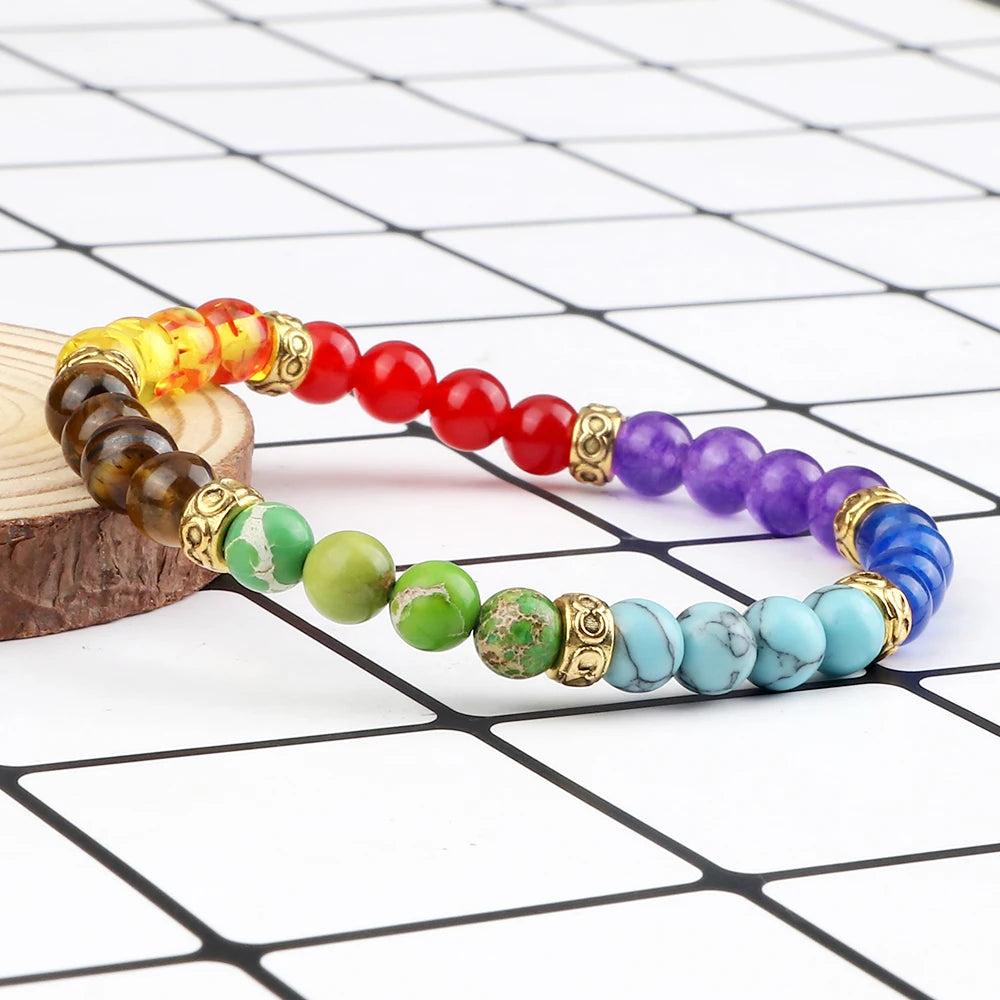 Adjustable 7 Chakra Beaded Reiki Bracelet