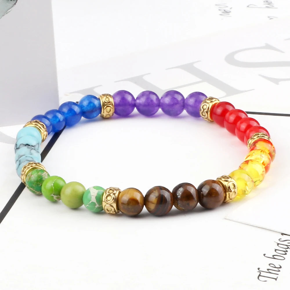 Adjustable 7 Chakra Beaded Reiki Bracelet