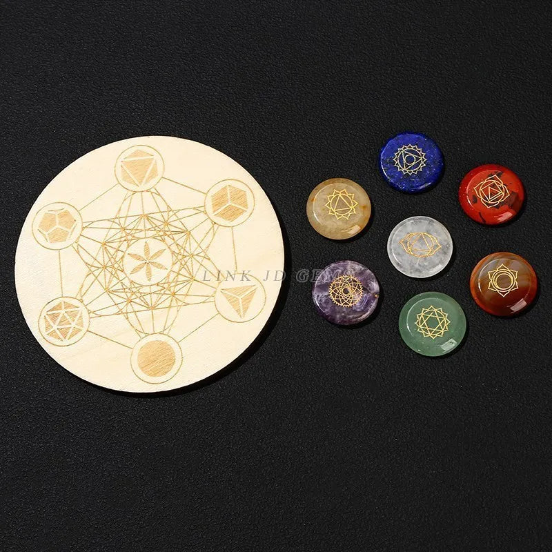 7 Chakra Reiki Symbol Crystal Set
