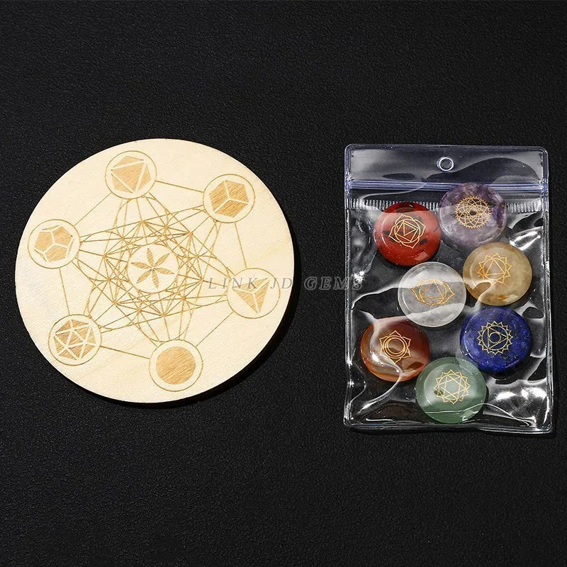 7 Chakra Reiki Symbol Crystal Set