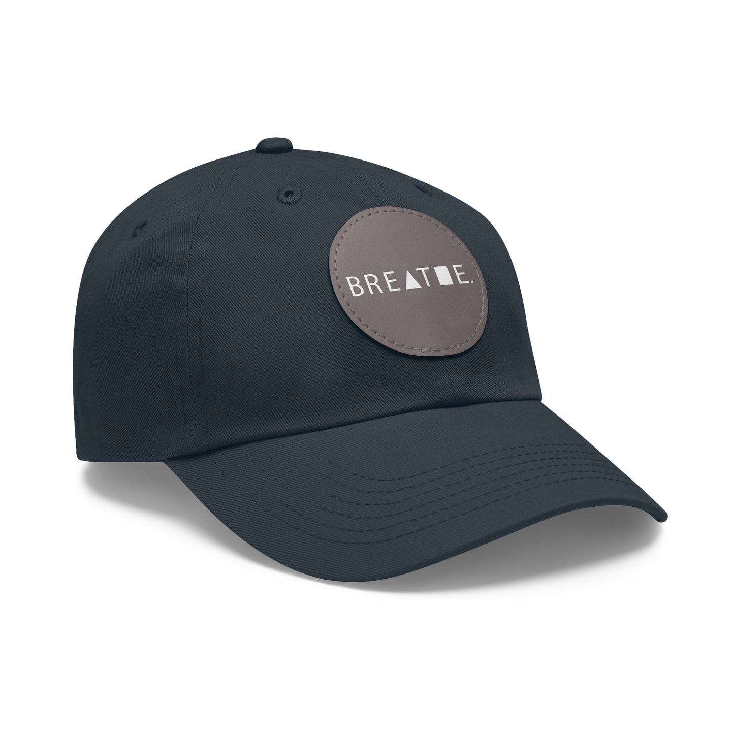 Dad Hat with Leather Patch (Round)