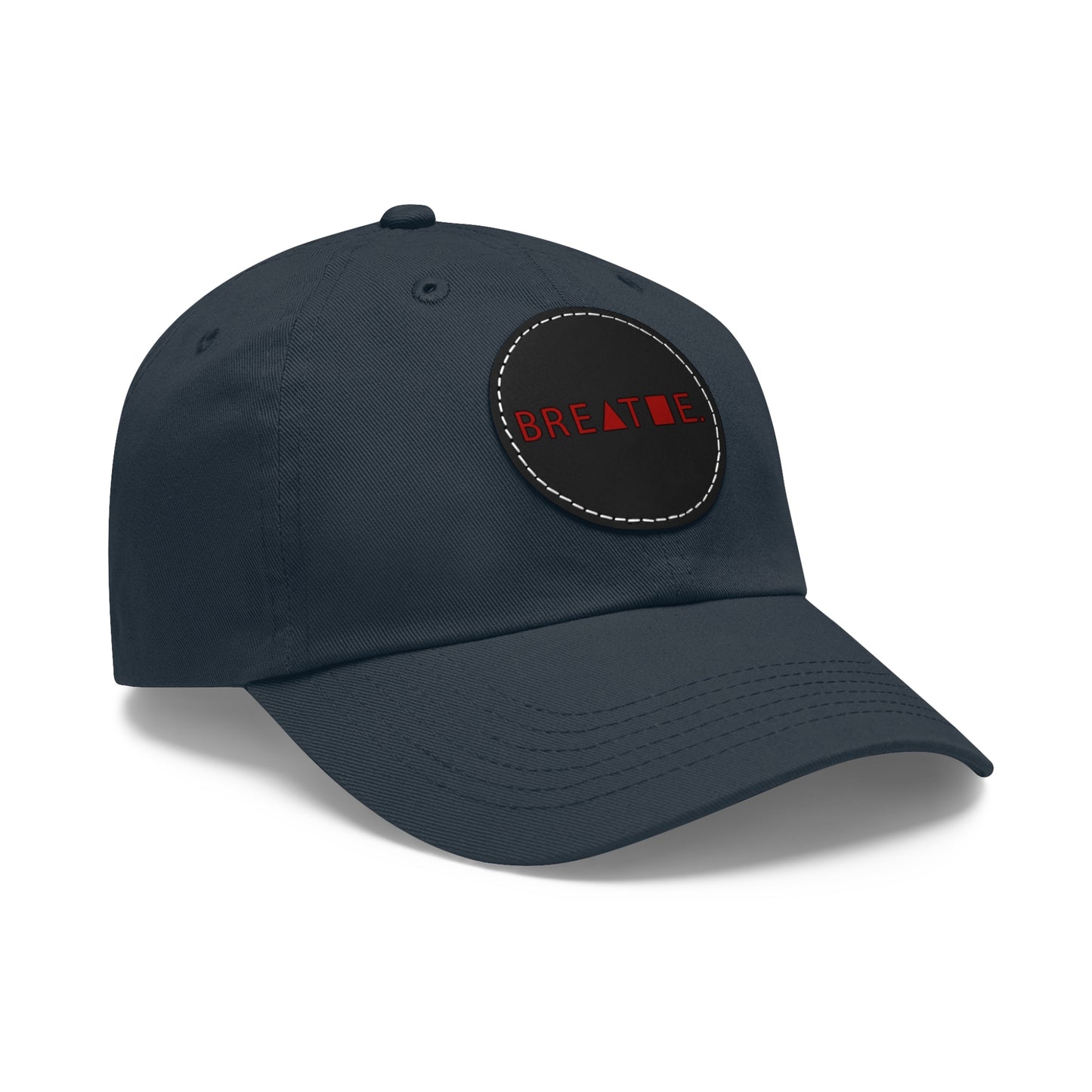 Dad Hat with Leather Patch (Round)