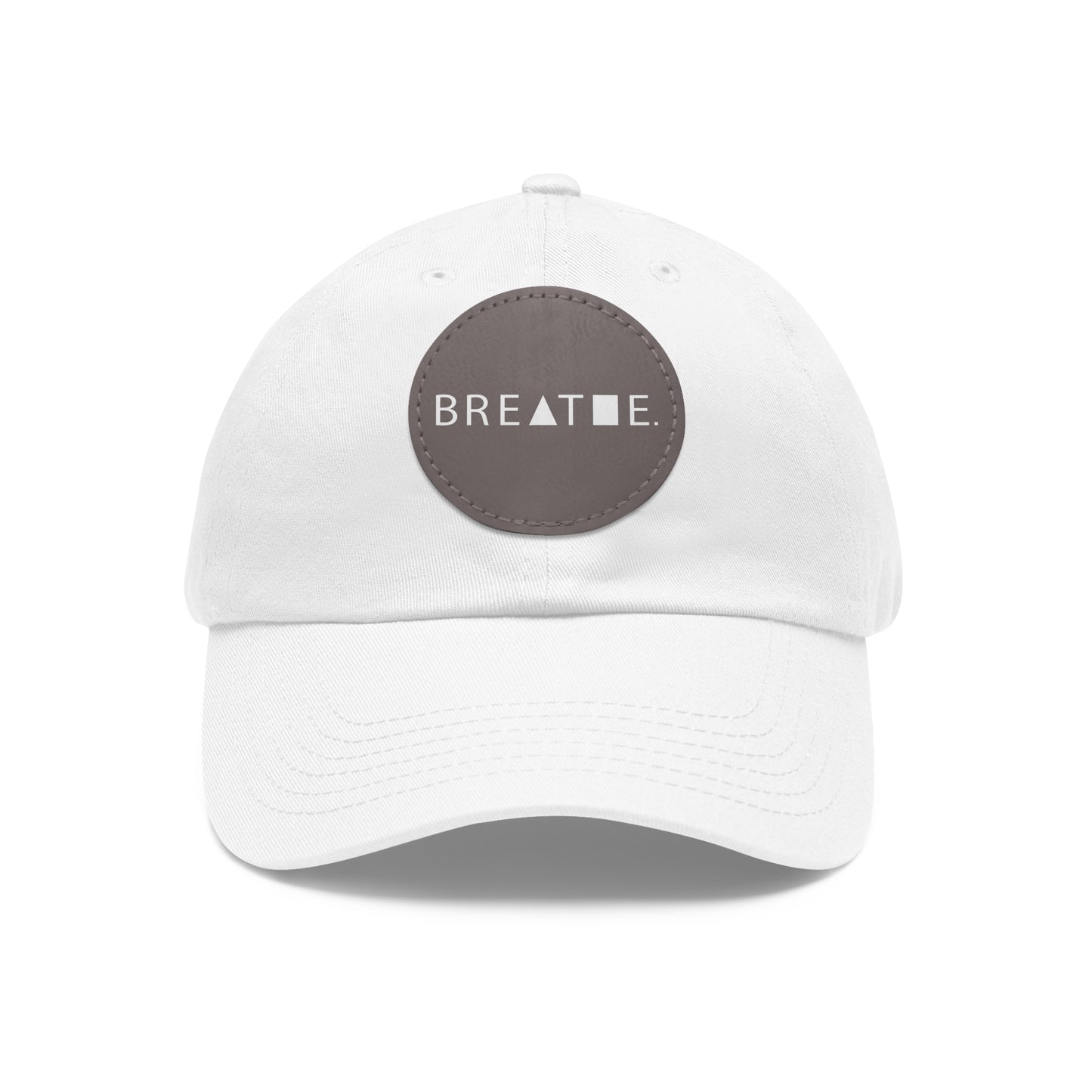 Dad Hat with Leather Patch (Round)