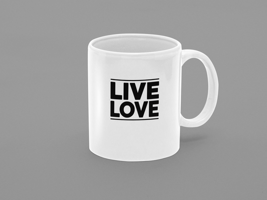 Live Love Mugs - Block Lettering