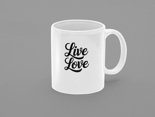 Live Love Mugs - Script White
